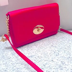 Coach EUC pink leather crossbody.